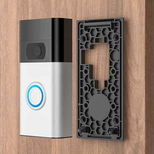 No-Drill Adhesive Doorbell Mount Compatible with Ring Video Doorbell (2nd Generation - 2020 Release), Door Mounting Holder Bracket Accessories for Apartments Office Houses (1 Pack)