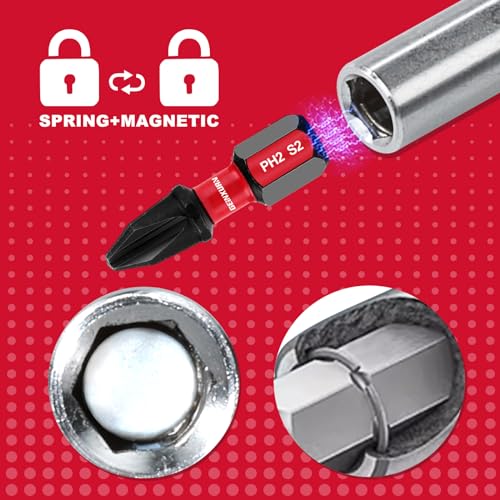 2.5Inches Stainless Screwdriver Bit Holders, 3PACK Extension Socket Drill Bit Magnetic Holder Hex Shank Quick-Change Drill Bit Guide