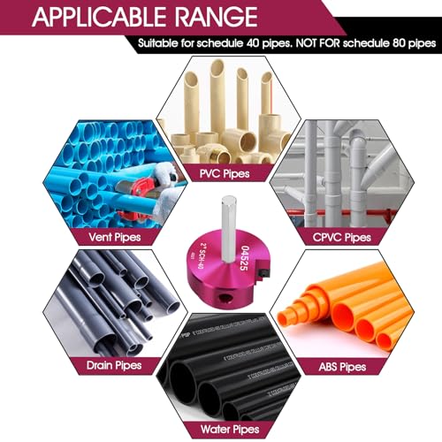 2 Inch PVC Pipe Reamer with Hex Shaft - Plumbing Fitting Saver Tool for Water & Drain Pipes