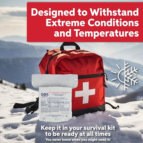 SOS Emergency Food Bars 3600 Calorie Shortbread Cookie - 3 Day Survival Supply, 5-Year Shelf Life, Individual Pack