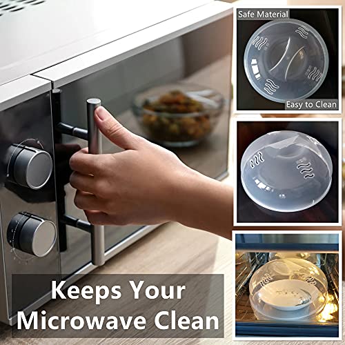 Tusjiain 11.5 Inch Microwave Splatter Cover, Tall Clear BPA Free Lid with Easy-Grip Handle