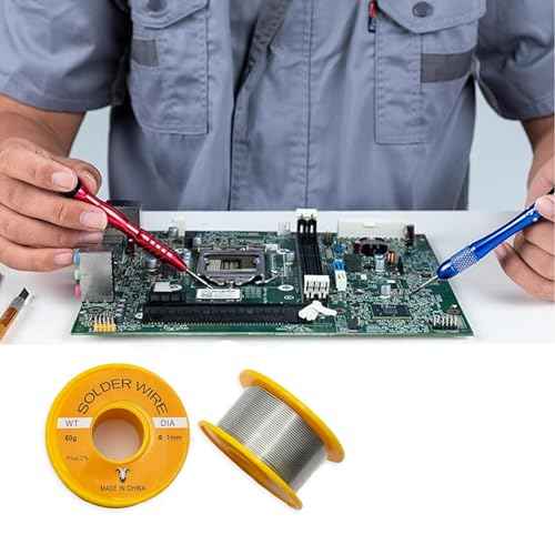 63-37 Solder Wire, no-wash tin-Lead Rosin cored Wire with 2% Flux,0.11 Pounds, Welding Supplies for Electronic Stained Glass Precision Repair DIY (1mm 50g)