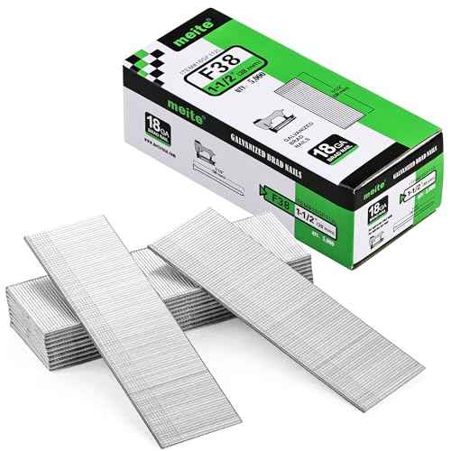 meite 18 Gauge Brad Nails, 1-1/2-Inch 18GA Brad Nails, Galvanized Nail Gun Nails for Pneumatic, Electric Brad Nailer Gun (5,000 Counts)
