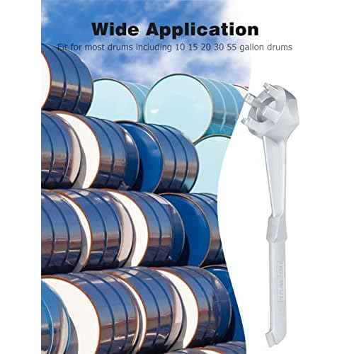 Mellbree Bung Wrench, 55 Gallon Drum Wrench Barrel Drum Opener Tool for Opening 10 15 20 30 50 55 Gallon Drum, Fits 2 in and 3/4 in Bung Plug Bung Caps