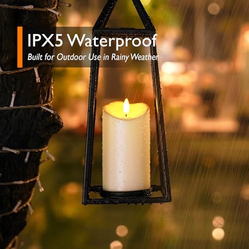 Homemory Ivory White 6x3 Inch Waterproof Flameless LED Candles with Remote & Timer Set of 2