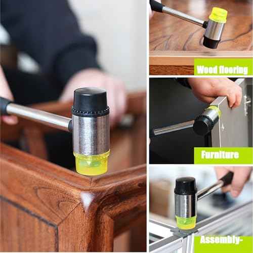 2 PCS Rubber Hammer with 2 Soft Rubber Head,8 Oz & 25mm Multi-function Double Head Mounting Hammer,Suitable For Crafts, Woodworking, Flooring, Camping and Other Industries