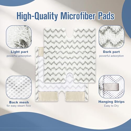 NXPPYY 2 Pack Stripe Steam Mop Replacement Pads for Shark GENIUS S5003D/S3973D (2 Pack)