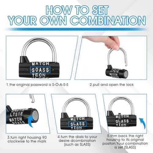 4 Pcs 5 Letter Combination Lock Heavy Duty Gym Locker 5 Digit Word Locker Keyless Resettable Metal Lock for College Gym Toolbox Hasp Cabinet(Letter)