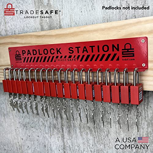 TRADESAFE Lockout Tagout Locks Station - Loto Station Holds up to 20 Safety Padlocks, Loto Locks Rack with No Lock Out Tag Out Padlocks Included