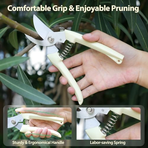FOVCENT Pruning Shears - Stainless Steel Garden Clippers for Plants & Flowers