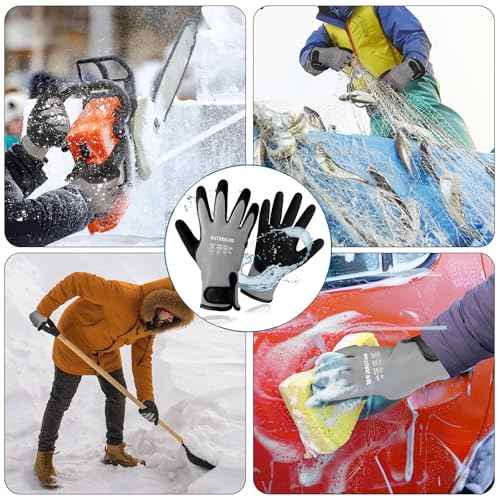 NATURALRISE 100% Waterproof Gloves for Men & Women,Winter Work Gloves with Grip for Cold Weather