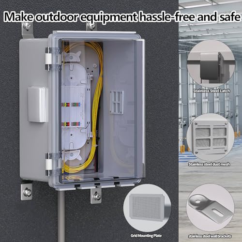 ANIMACYN Clear Cover ABS Waterproof Electrical Junction Box 11.8x7.9x5.1 inch Ventilated IP65 Indoor/Outdoor