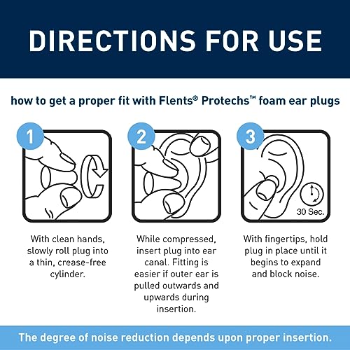 Flents Protechs Foam Ear Plugs 10 Pairs, NRR 33, Soft, Latex-Free, Green