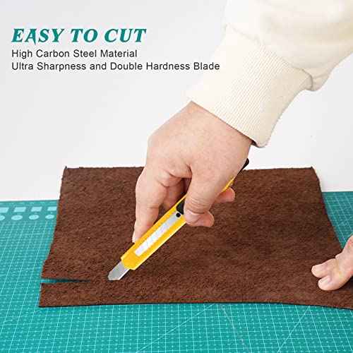 8 Pack Box Cutter Utility Knife, 9mm Snap-off Box Cutter Retractable for Opening Packages Cartons, Boxes, Disposable Box Cutters Exacto Knife Perfect for Office and Home use