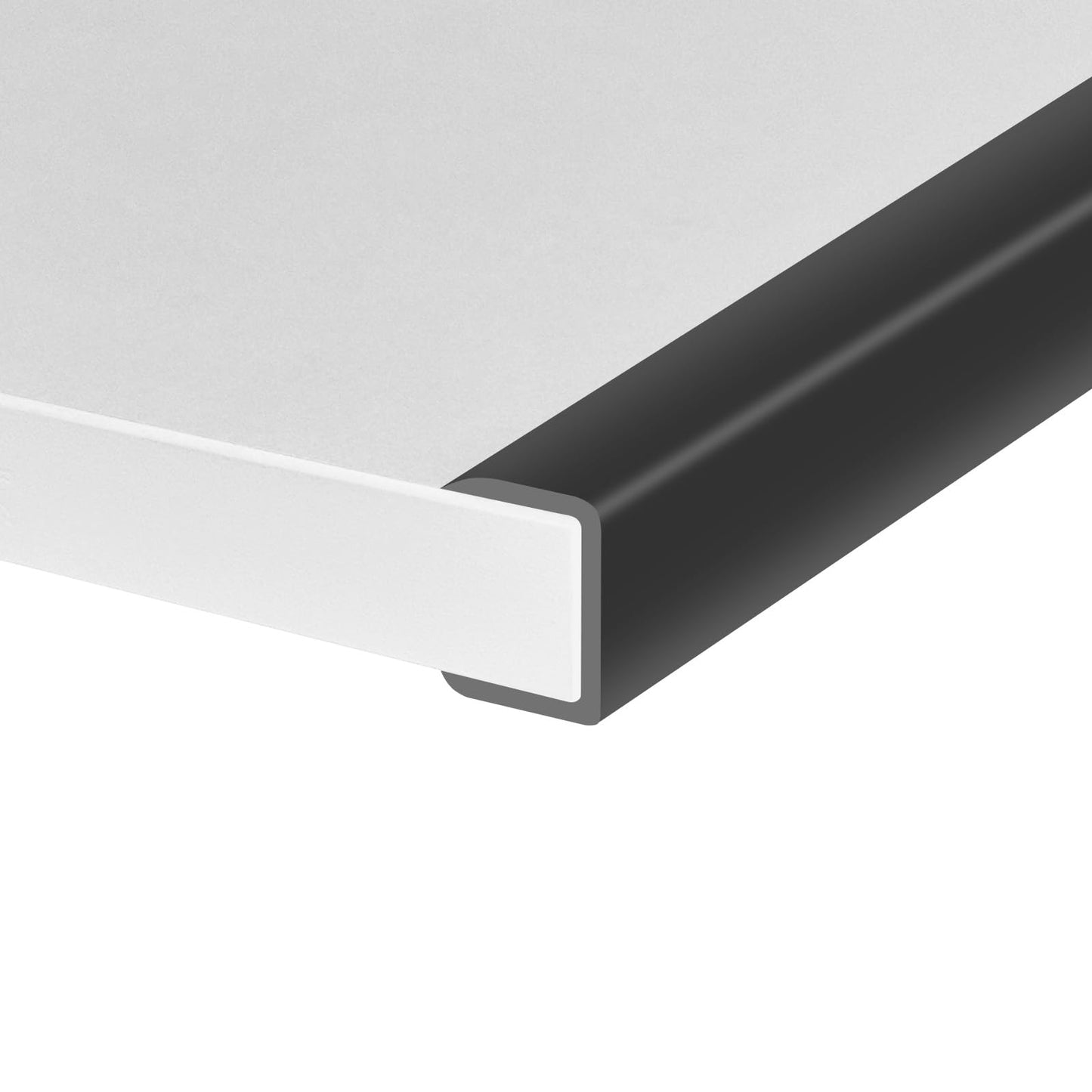 Rubber Edge Trim, Self-Adhesive U Channel Edge Protector for Plywood, Cabinet, 1" Wood Edge Banding, Flexible Furniture Repair, EPDM Material, Fit 1"(25mm), Length 10Ft, Black