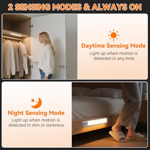 ZioeYiue Silver 10-Inch Wireless Motion Sensor Under Cabinet Light 3-Pack