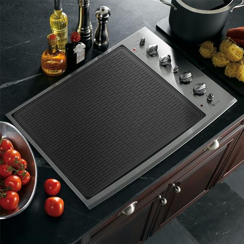 YUHFERA 30 x 21 Silicone Stove Top Cover for Glass Cooktop - Heat-Resistant Protector Mat, Black