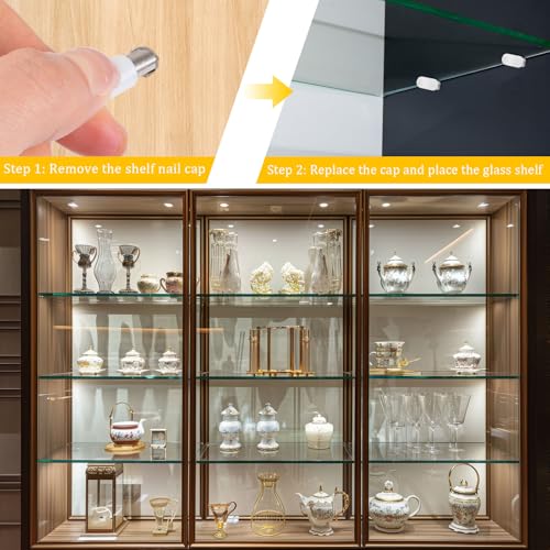 Okxiri Silver 124-Piece Shelf Pegs Kit with 5 Styles for Cabinets & Shelves