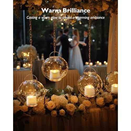 Homemory 24Pcs Flickering Flameless Candle Battery Operated, 200+Hours Fake Electric LED Tea Lights for Votive, Centerpiece Table Decorations, Wedding, Aniversary, Halloween, Christmas