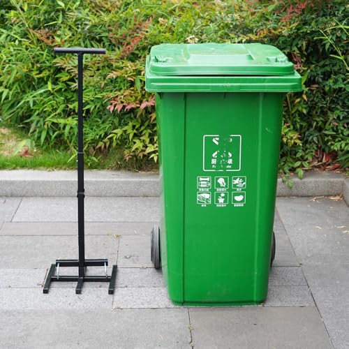 Manual Trash Compactor for Waste Recycling, Heavy-Duty Iron, Adjustable for 120-660L Bins