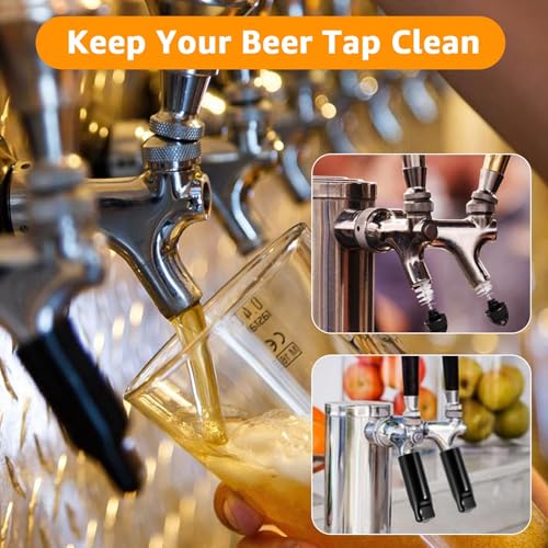 Chciyich 4Pcs Beer Faucet Cap & 4Pcs Kegerator Tap Cover - Fits Most American Beer Faucets (4PCS)