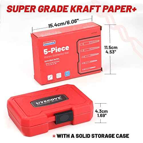 7 Pcs Spiral Screw Extractor Set, Stripped Screw Extractor Set for Removing Stripped Screws and Broken Bolts, Easy Out Bolt Extractor Set 35# Cr-Mo Broken Screw Extractor Kit