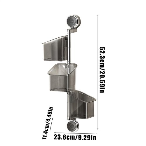 Suction Cup Shelf | Kitchen Shelves Suction Wall Rack,Rotating Container with Drainage, Wall Mount Box for Kitchen Accessories Bathroom Home Organization