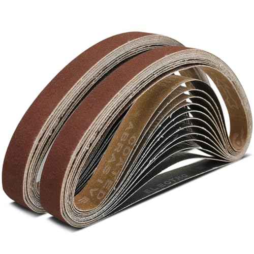 1/2 x 18 Inch 80 Grit Sanding Belt | Premium Aluminum Oxide Sanding Belt | Premium Sander Sandpaper ? 24 Pack