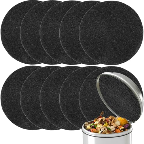 Rainflow 10 Pack Compost Bin Charcoal Filters – 6.7 inch Cut-to-Fit Odor Control