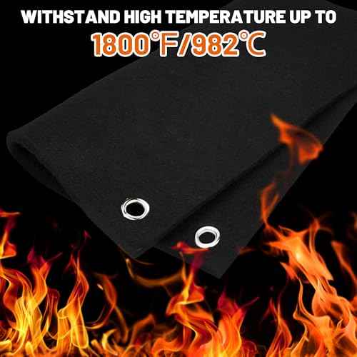 Carbon Felt Welding Pad & Blanket Fireproof, 12" x 12", Opening Shape Heat Resistant Mat, 5MM Fire Protection Shield, Heat Insulation, Flame-Retardant HVAC Torch Flame Protector