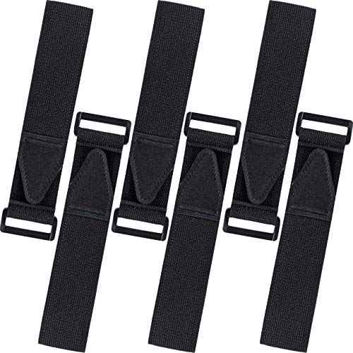 6 Pcs Bicycle Pant Leg Straps Adjustable Cycling Ankle Safety Band Multipurpose Black Elastic Magic Fastening Belt with Buckle for Riding Climbing Fishing Outdoor Sports (1.5¡±x13.8¡±)