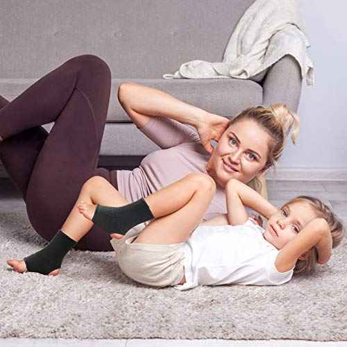 Luwint kid Compression Ankle Brace - Knitted Ankle Sleeve Sock Support for Sprains Arthritis Tendonitis Running Fitness, 1 Pair Black