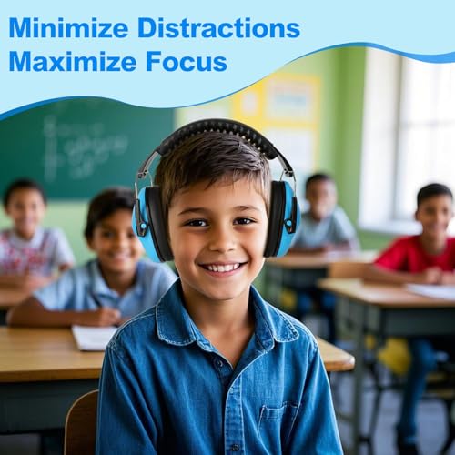 Floriogra Kids Noise Cancelling Headphones Blue 28dB SNR Hearing Protection