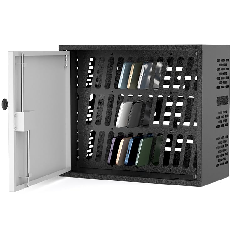 POCHAR 36-Slot Steel Cell Phone Locker for Classroom & Office, Wall-Mountable
