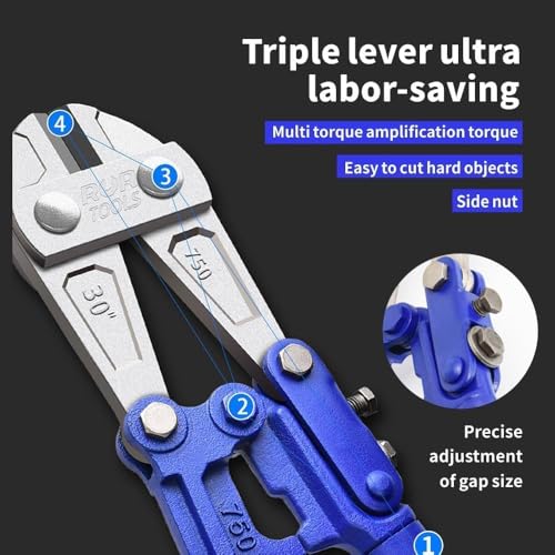 8" Mini Bolt Cutter - Cr-V Steel,Ergonomic Soft Non-Slip Grip,Safety Lock,for Small Screws,Hooks,Fence,Mini Wire Cutters Heavy Duty