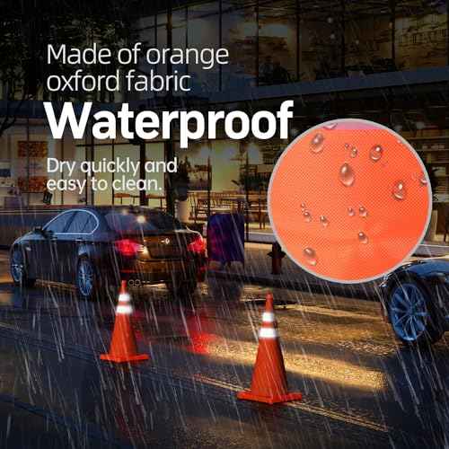 BATTIFE [2 Pack] 28 Inch Collapsible Traffic Safety Orange Cones, Multi Purpose Pop-up Cones and Reflective Collar, for Road Parking, Driving Practice