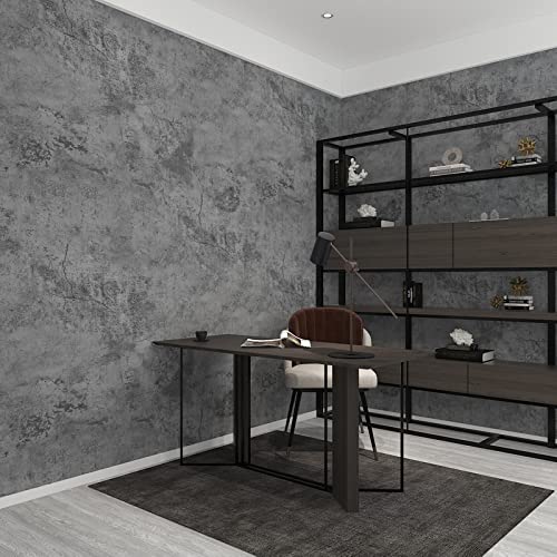 3Yecao 16x354 Inch Grey Blue Faux Cement Contact Paper - Peel & Stick Wall Covering