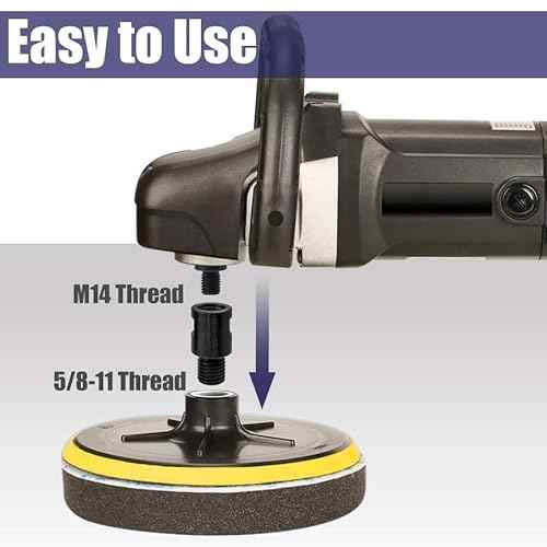 Yakamoz 2Pcs Angle Grinder Attachment M14 Female to 5/8"-11 Male Adapter Rotary Polisher M14 to 5/8"-11 Adaptor Converter Connecting Tool