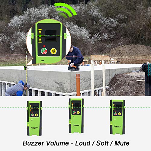 Huepar Laser Detector LR-6RG for Pulse Mode Laser Levels, Up to 200Ft Green & Red Beams