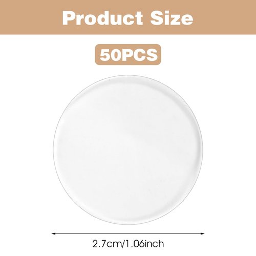 Yuanchu 50 Pcs Glass Table Top Anti Slip Pads, Extremely Soft Clear Glass Table Top Non-Adhesive Rubber Pad for Glass Photo Frame Furniture Kitchen Cabinets Avoid The Movement of Glass