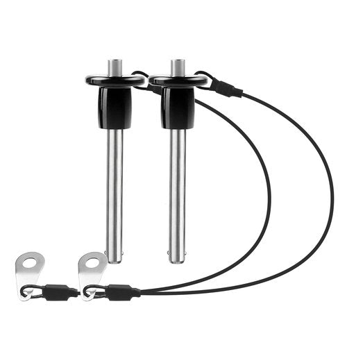 VXCICC 2 Pack 304 Stainless Steel Quick Release Pin 0.24 Inch Diameter Ball Locking Pin with Push Button Round Handle Lanyard Usable Length 1.41" (6mm x 36mm)