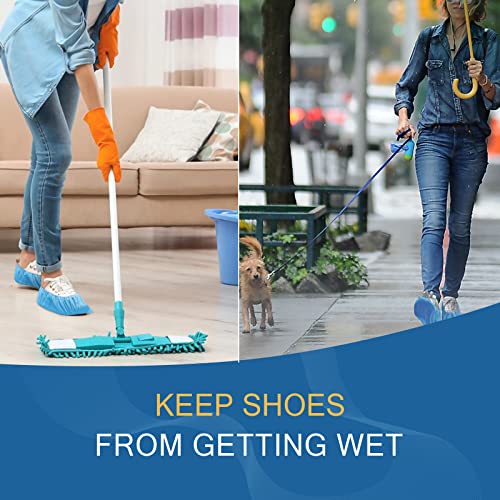 Hitituto Disposable Waterproof CPE Shoe Covers 100 Pcs Non-slip Large Fit for Men US 11 & Women US 13