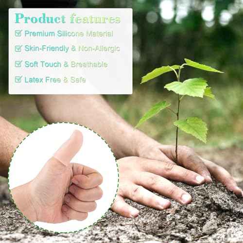 PAGOW 10pcs Gel Finger Cots/Covers, Silicone Finger Protector Support, Finger Caps Finger Sleeves Thumb Protector for Finger Cracking Trigger Finger Arthritis Pain Relief (Beige, Short)