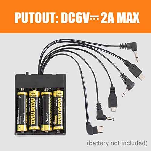 External Power Supply Box with six Kind Jacks and ON/Off Switch for Various DC Equipment,Like Some Kinds Safe Box,Electronic Cabinet Lock,Toys,LED Lighting and so on.Output DC 6V