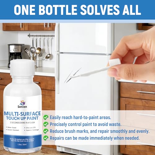 SENVEN White Touch Up Paint Pen 1.5 oz High-Gloss Multi-Surface Scratch Repair