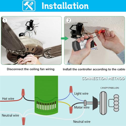 COREBAY 99770 Remote Kit for Hunter Ceiling Fans — Ceiling Fan Remote Control with Receiver (Variation: 99770 Remote Kit)