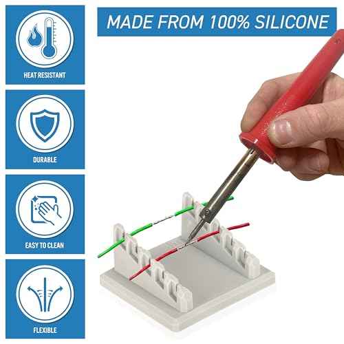 Silicone Soldering Holder- Wire Holder for Soldering - Stand Alternative to Solder Clamp and Third Hand - Station and Stand Accessories