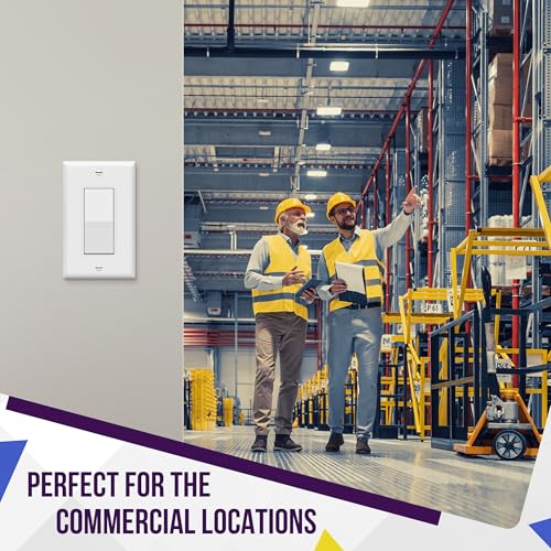 ENERLITES Standard Size White Decorator Light Switch Wall Plate Cover