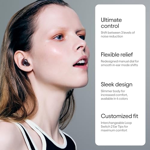 Loop Switch 2 Black Adjustable Noise Control Ear Plugs - 3 Modes