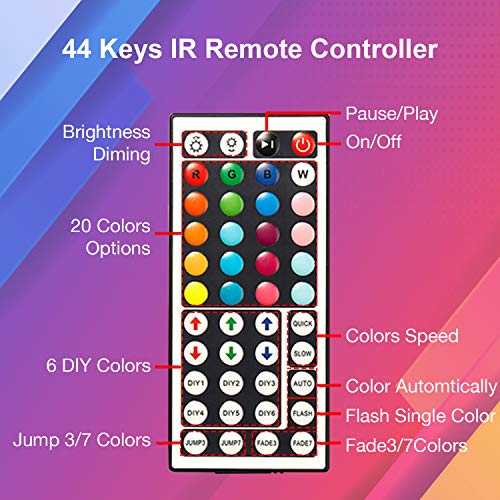 DAYBETTER 32.8ft RGB LED Strip Lights Kit with Remote & Power Supply